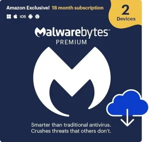 Malwarebytes |Exclusive | 18 Months, 2 Devices | Windows, Mac OS, Android, Apple iOS, Chrome [Online Code]