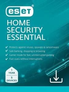 ESET Home Security Essential | Antivirus | 2025 Edition | 3 Devices | 1 Year | Parental Control | Privacy | IOT Protection | Ransomware | Digital Download [PC/Mac/Android]