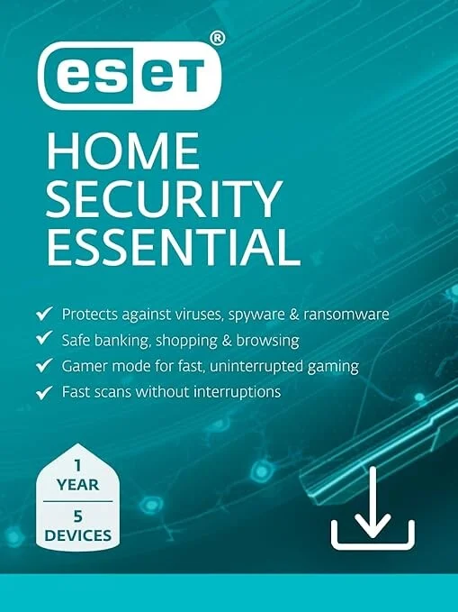 ESET Home Security Essential | Antivirus | 2025 Edition | 3 Devices | 1 Year | Parental Control | Privacy | IOT Protection | Ransomware | Digital Download [PC/Mac/Android]